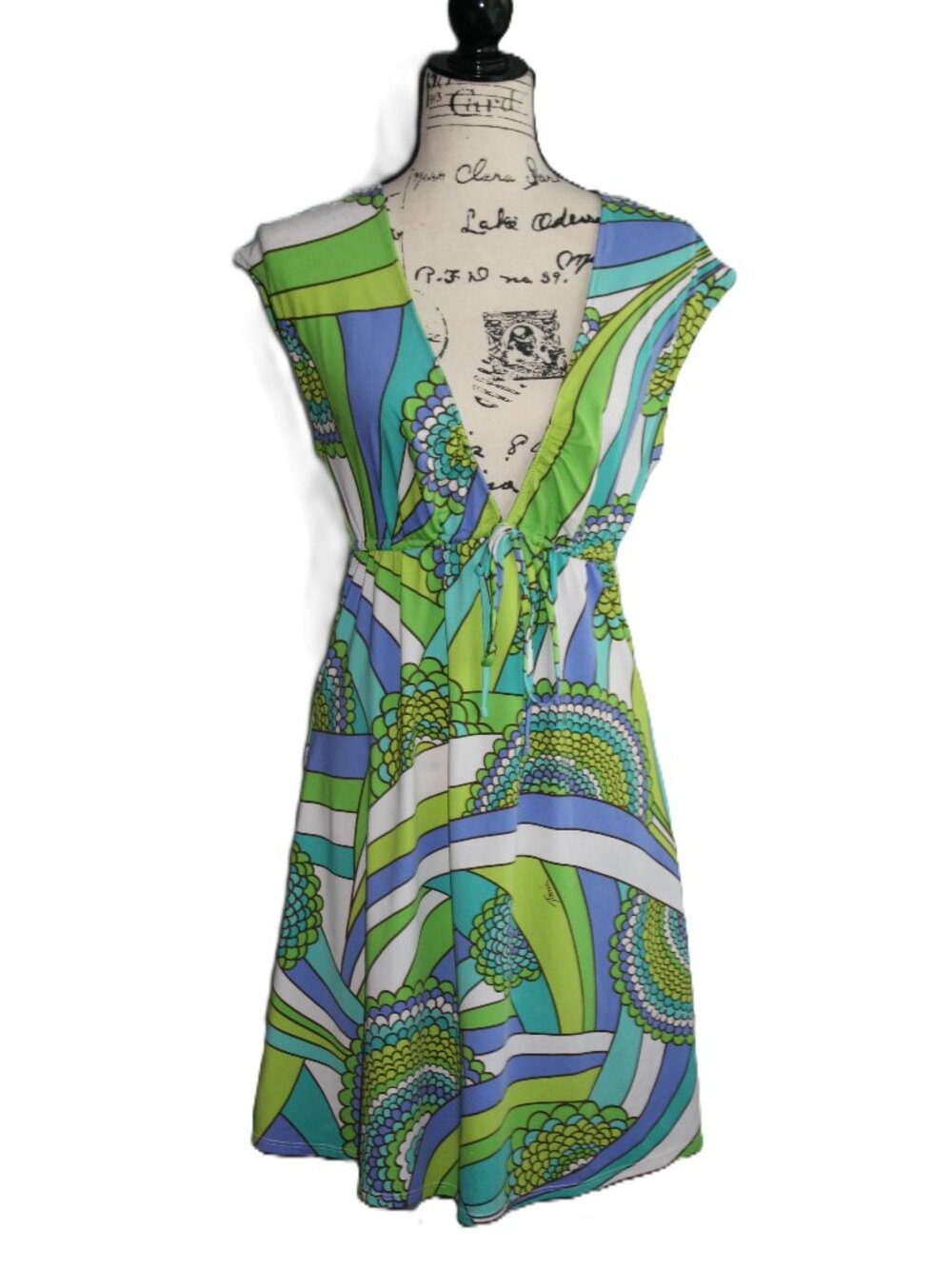 Trina Turk - Green & Blue Swim Cover-Up, Size Medium